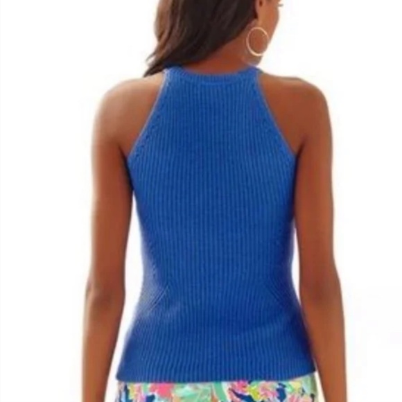 Lilly Pulitzer knit blue sweater tank top women’s size extra small XS Iris - Picture 2 of 9
